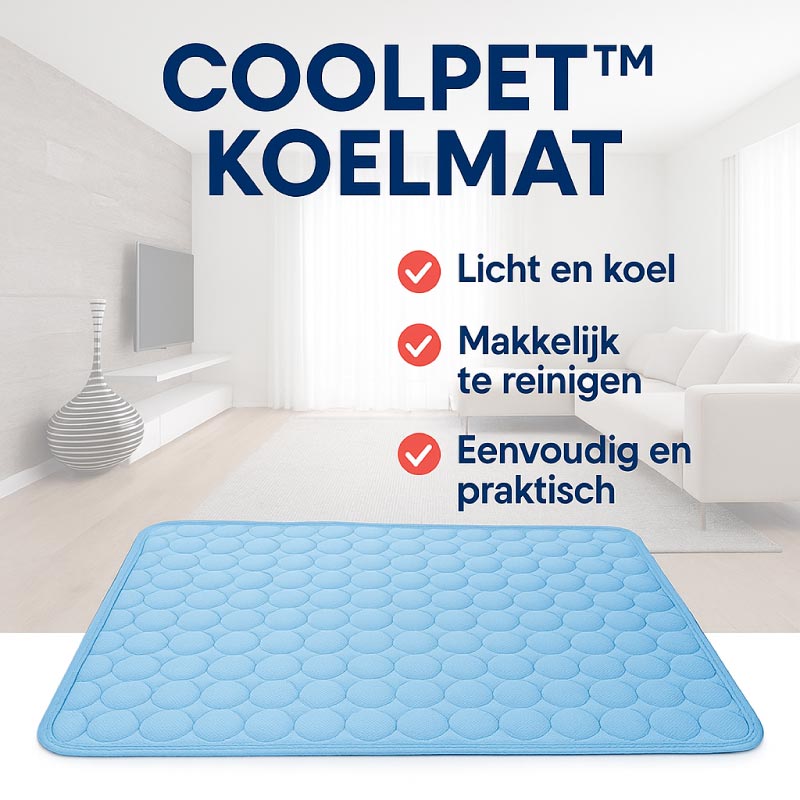 CoolPet™ koelmat voor hond en kat – licht, wasbaar en perfect voor warme dagen.